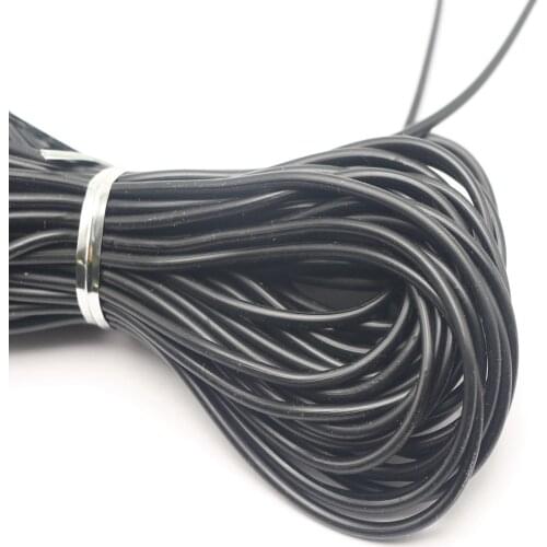 10 Meter Black 2mm Solid Rubber Cord Thread String for Pendants