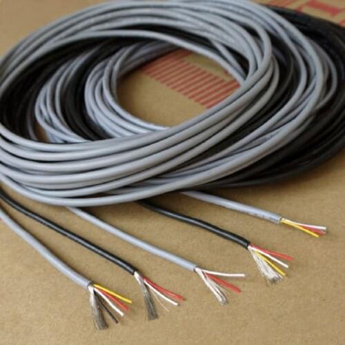 UL2547 Signal Shielded Wire 22AWG PVC Insulated 2 3 4 5 Cores Tinned Copper Cable Multicores Shielded Wire - 3/5/10 Meters