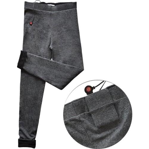 USB Heated Pants Women Rechargeable Insulated Trousers 3-level Temperature Control Women Slim Fit Trousers Heated Baselayer Pant