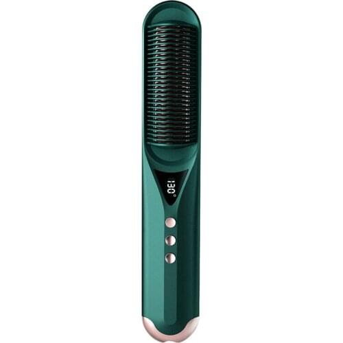 Hair Straightener Curler Styling 2 in 1 Electric Comb Anti-scalding Ceramic PTC Heating Negative Ion