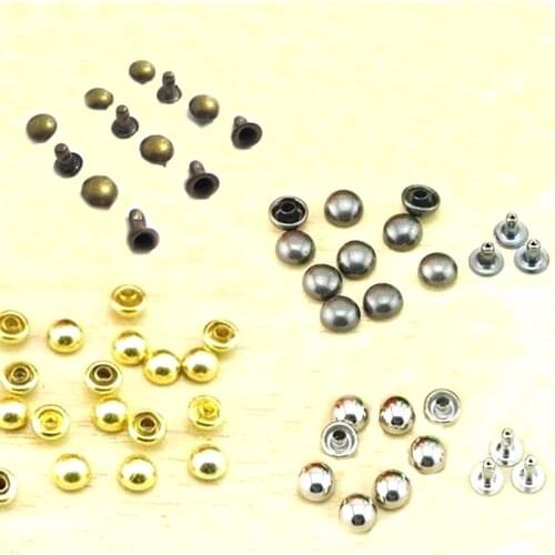 100 sets 5mm MUSHROOM DOME Rivet Stud for bag