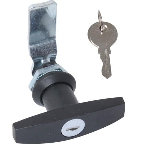 1 Set Garage Door Lock T-Handle w/ 2 Keys includes Mounting hardware Black