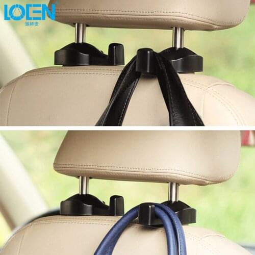 1Pair Universal Car Back Seat Hook Headrest Hanger Holder Hook for Bag PHolder urse Cloth Grocery Storage Auto Fastener Clip