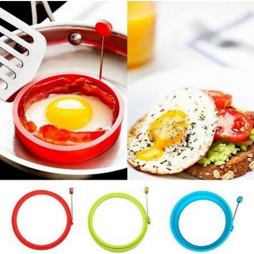 1PCS Silicone Fried Egg Frying Pan Oven Kitchen Pancake Ring Omelette Fried Egg Round Shaper Eggs Mould for Cooking Breakfast