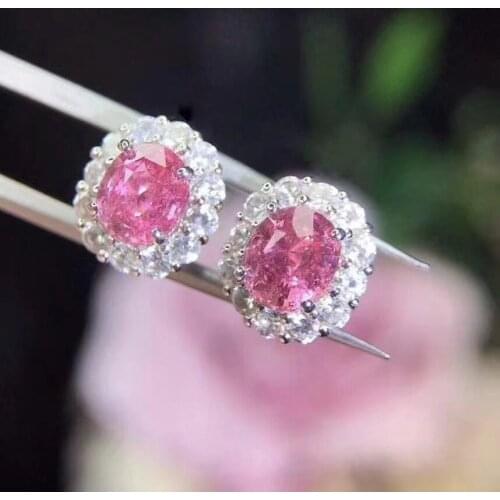 100% Natural and Real Sapphire Earring 925 sterling silver Fine jewelry For men women