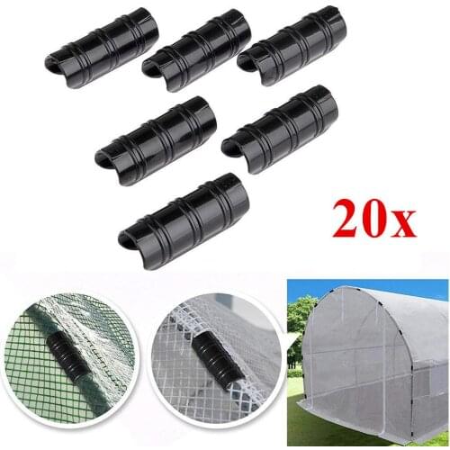 20pcs 20/22/25/32mm Greenhouse Frame Pipe Tube Clips Shade Film Net Sails Clamp Connector Protective Film Pressing Fixed Card
