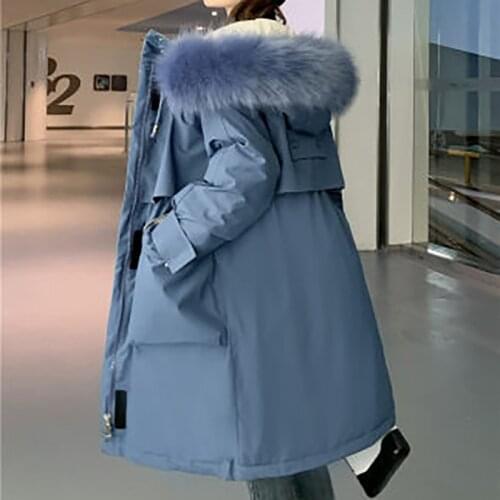 2020 medium-and-long plus-size female winter uniform cotton-padded clothes Korean version of loose student cotton-padded jacke