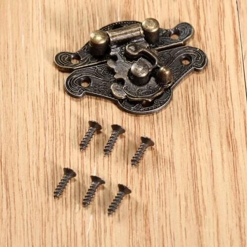 38/48MM Antique Bronze Jewelry Wooden Box Hasps Drawer Latches Decorative Brass Suitcases Hasp Latch Buckle Clasp 1pc