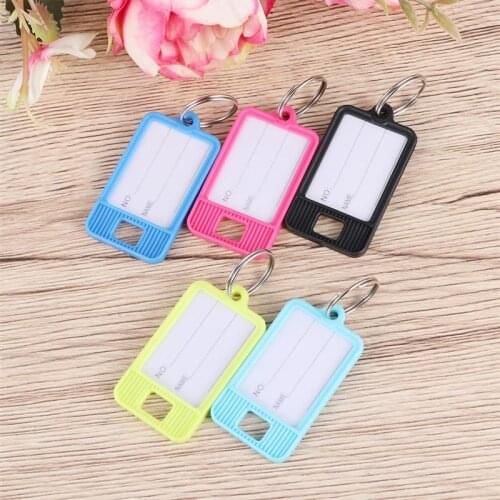 50pcs Colorful Key Chain with Label Window Plastic Number Tag Classified Tags Key Holder Keychain Organizer