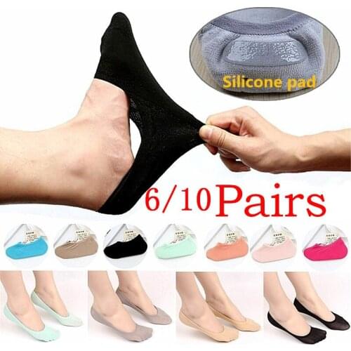 6Pairs/Set Casual Cotton Women/Men Invisible Low Cut Ultrathin Cotton Boat Non-Slip Loafer No Show Socks Wholesales Application