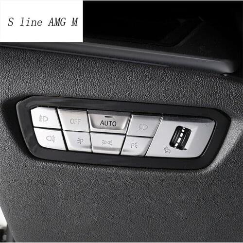 Car styling For BMW 3 Series G20 G28 Headlight Switch Buttons Decoration Sequins Frame Covers Stickers Interior Auto Accessories