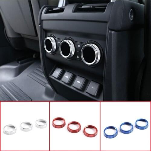 Aluminum Alloy Car Styling for Land Rover Defender 110 130 2020 Car Rear Air Conditioner Knob Ring Cover Trim Car Accessories