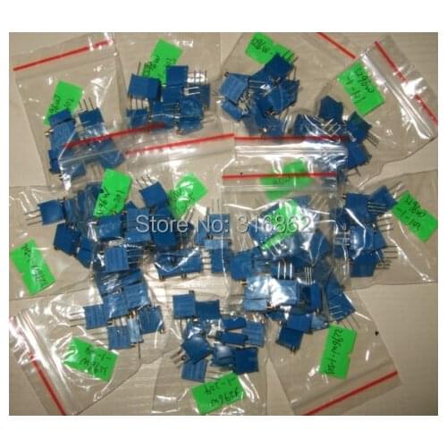FREE SHIPPING 13valuesx10pcs=130pcs 3296W Pack High Precision 3296 Variable Multiturn kit