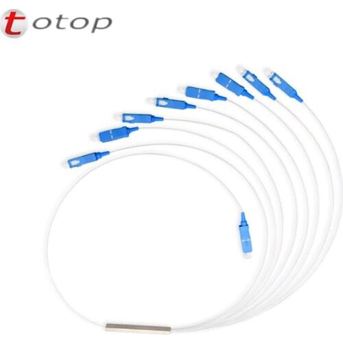 Free Shipping SCUPC 1X8 PLC Singlemode Fiber Optical splitter FTTH PLC Steel tube type SCUPC1x8 PLC optical fiber splitter