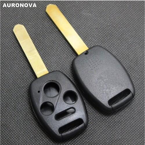 AURONOVA for HONDA ACCORD CR-V CIVI FIT PILOT 3+1 Buttons Car Key Case Shell With Uncut Brass Blade