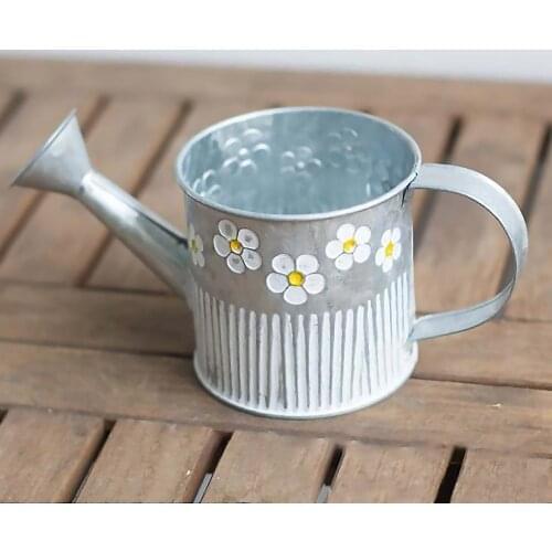 Flower Pot Home Decoration Wedding Window Vintage Tub Metal Tin Bucket With Handle Oval Retro Nordic Iron Pots
