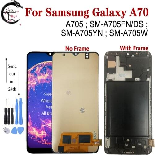 For Samsung Galaxy A70 Display With Frame A705 A705FN LCD Touch Screen Digitizer Assembly A705FN/DS A705F A705YN A705W Display