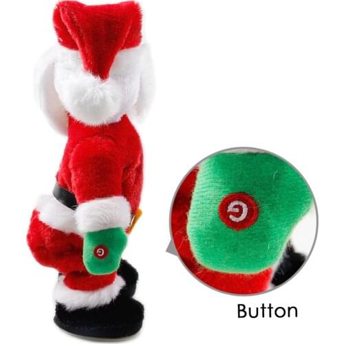 Electric Christmas Santa Claus Dance Doll Wiggle Hip Toy Funny Xmas Decoration Gifts Presents