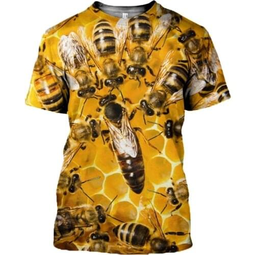 Insect bee 3D Printed men t shirt Pure Raw Honey Harajuku Fashion Short sleeve shirt summer street Casual Unisex tshirt DW0038