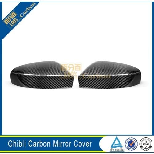 Carbon Fiber Auto wing Rear View Glossy Black Car Side Mirror Cover For Maserati Quattroporte/Ghibli