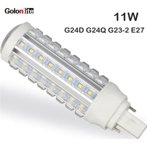 Golonlite 360 degree LED PL light lamp g24q g24d 11W led replacement cfl 26W E27 W26 led PLC bulb 9W 7W 120V 220V 230V 277V CE