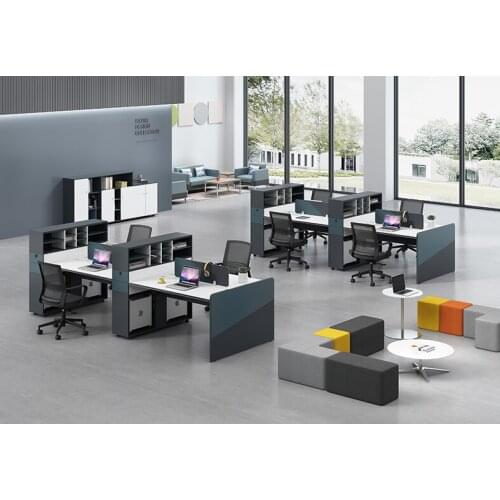 Desk and chair combination 2 / 4 / 6 / 8 simple modern financial office double staff computer office