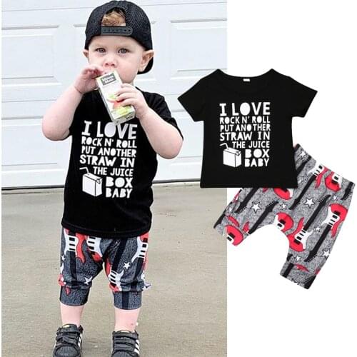 Baby Boys Summer Clothes Set Toddler Kids Sleeve Letter T-shirt PP Pants Shourts 2Pcs Outfits Set Babys Clothing JYF