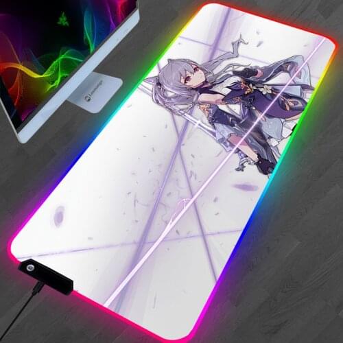 Genshin Impact Mouse Pad Anime Gamers Decoracion Gabinete PC Gamer Desk Mousepad RGB Gaming Accessories Keyboard Mat ковер Table