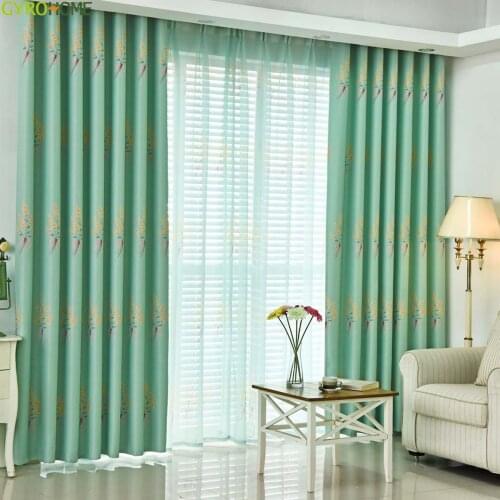 Lavender printed curtains Pastoral fresh style for livingroom Bedroom Balcony Home Window Decor Voile