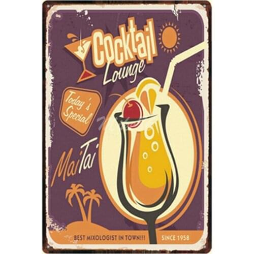 [ Mike86 ] MaiTai Cocktail Lounge Metal Plate Hawaii Wall Posters Vintage Tin Sign Antique Souvenirs Festival Gift Dd-1004