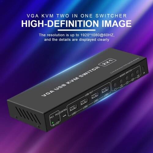 Multi-functional Durable Practical Compatible with HDMI KVM Switch 4 Port 4K USB2.0 Switcher Splitter For Sharing Monitor Mouse