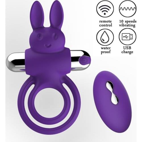 Remote Control 10 Speeds Male Penis Vibrating Ring Cockring Clitoris Stimulation G-spot Vibrator Adult Sex Toys for Couples Men