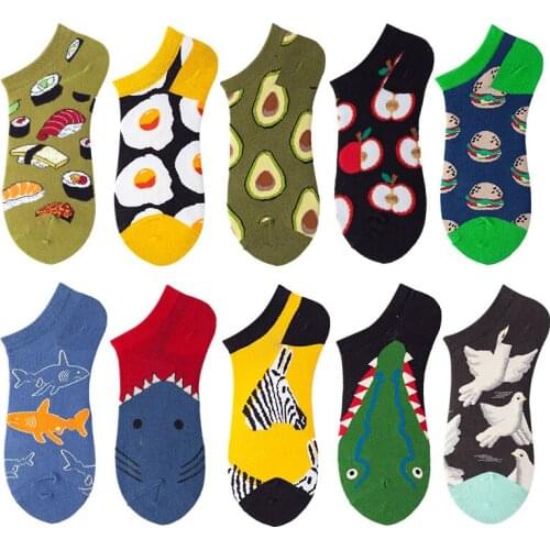 Happy Art Socks Women Men Funny Socks Cute Embroidered Designer Ankle Socks Female Harajuku Kawaii Woman Cotton Short Socks