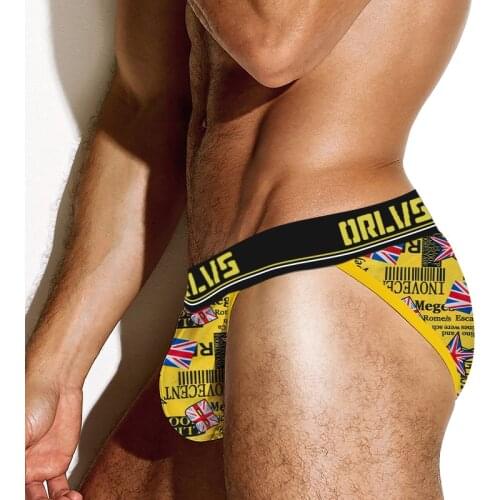 ORLVS Men Underwear Ice Silk Mens Briefs New Comfortable Sexy Panties High Fork Man Underpants Low Waist Gay Underware 21New