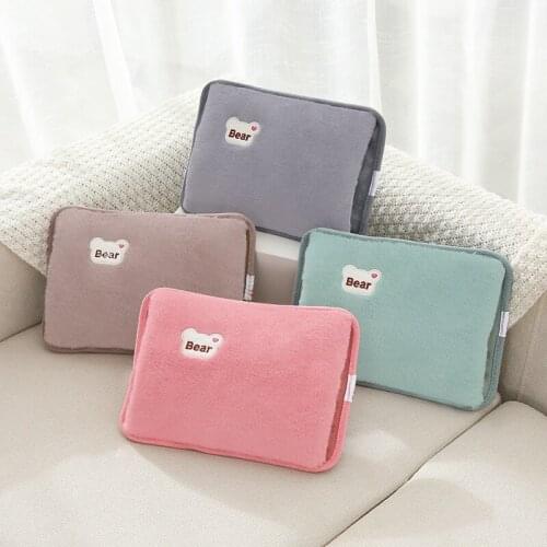 Rechargeable Hot Water Bag Electric Warm Treasure Lovely Warm Hand Explosion Proof Warm Palace with Water Filling Plush Fabric