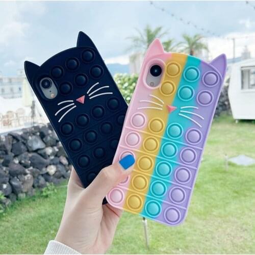 Suitable for iphone 11 12 Pro Max Mini 6 7 8 Plus Xr Xs Max soft game protective cover cute beard cat ear protective cover