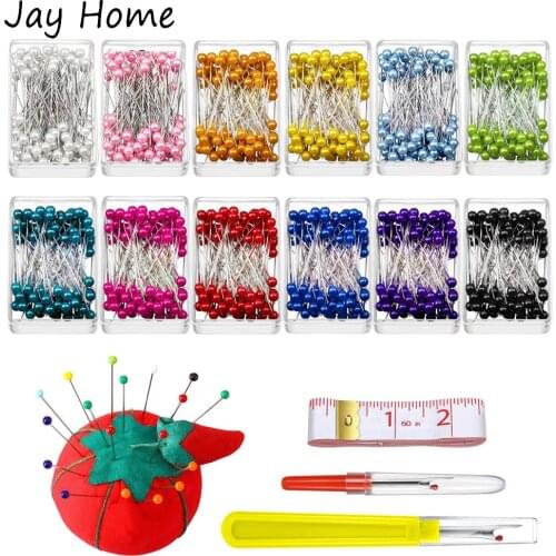 38mm Pearl Head Pins Straight Quilting Pins &Pin Cushion & Seam Ripper & Measure Tape for Dressmaking Jewelry Decor Sewing Tools