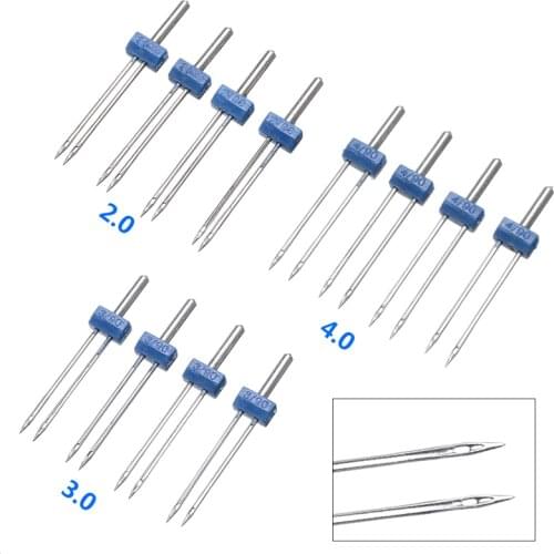 New 10pcs Sewing Machine Double Twin Needles Wrinkled Sewings Presser Foot Pins Twin Stretch Machine Accessory 2.0 3.0 4.0