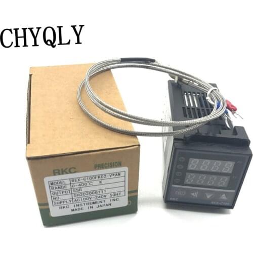 RKC PID Digital Temperature Controller REX-C100(V) with K thermocouple, SSR Output Thermoregulator 0-1300C