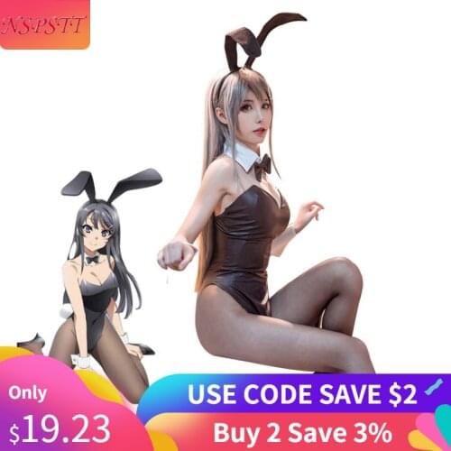 NSPSTT Mai Sakurajima Bunny Girl Sexy Costume Eishun Buta Yarou Wa Jumpsuit Uniform Senpai No Yume Wo Minai Cosplay Halloween