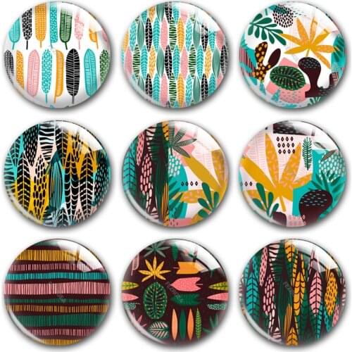 Handmade Jungle Forest Leaf Camping Stay Wild Round Photo Glass Cabochons Demo Flat Back DIY Jewelry Making Findings Accessory