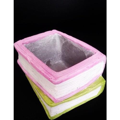 DIY Creative 3D Book Craft Clay Mould Concrete flower pot Silicone Mold for Home Desktop Decorating