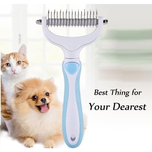 Pet Cat Dog Open Knot Knife Brush Tool Hair Fur Shedding Trimmer Grooming Massage Comb For Matted Long Hair Curly Pet Supplies