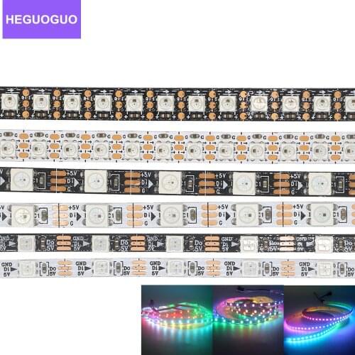 WS2812B Led Strip WS2812 3535 5050 IC Narrow Width 4mm 5mm 8mm Smart Individual Addressable Light Strip Tape Black/White PCB 5V