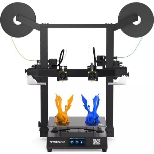 Tronxy IDEX 3D Printer GEMINI S Multicolor 2 color 2 Head Independent Dual Extruder Large FDM 3D Printing Machine