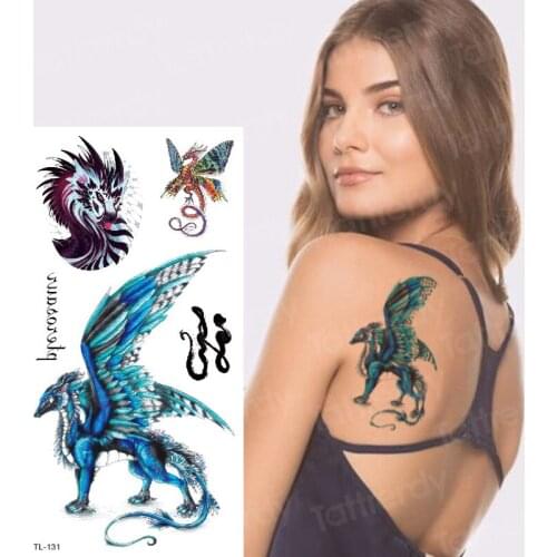 Temporary tattoo sticker dragon wing sexy tatoo for woman temporary tattoos dragonfly arm sleeves fake tattoo tribal designs new
