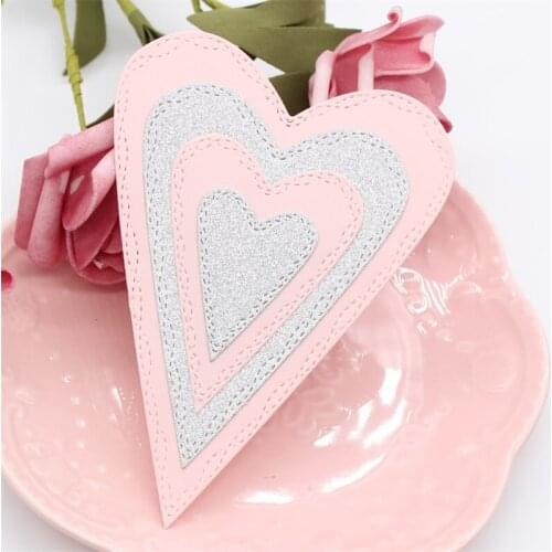 YPP CRAFT Wonky Stitching Prim Hearts Metal Cutting Dies Stencils for Scrapbooking/photo album Decorative Embossing Paper Cards