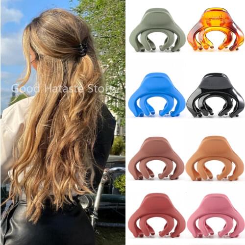 Fashion Women Plastic Hair Claws Crab Clamps Charm Solid Color Lady Small Hair Claw Clips Headdress Hair Styling Tool Headwear