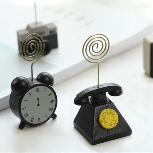 1 Piece Kawaii Vintage Wood Desk Message Memo Note Clip Holder Home Office Decorative Wedding Party Photo Stand Clip Holder