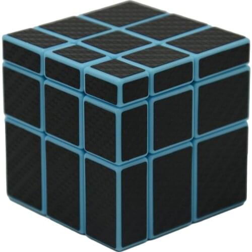 Blue Pink 3x3x3 Mirror Blocks Carbon Fiber Sticker Magic Cube Puzzle Speed Cube 57mm Strange Shape Cube Toys For Children